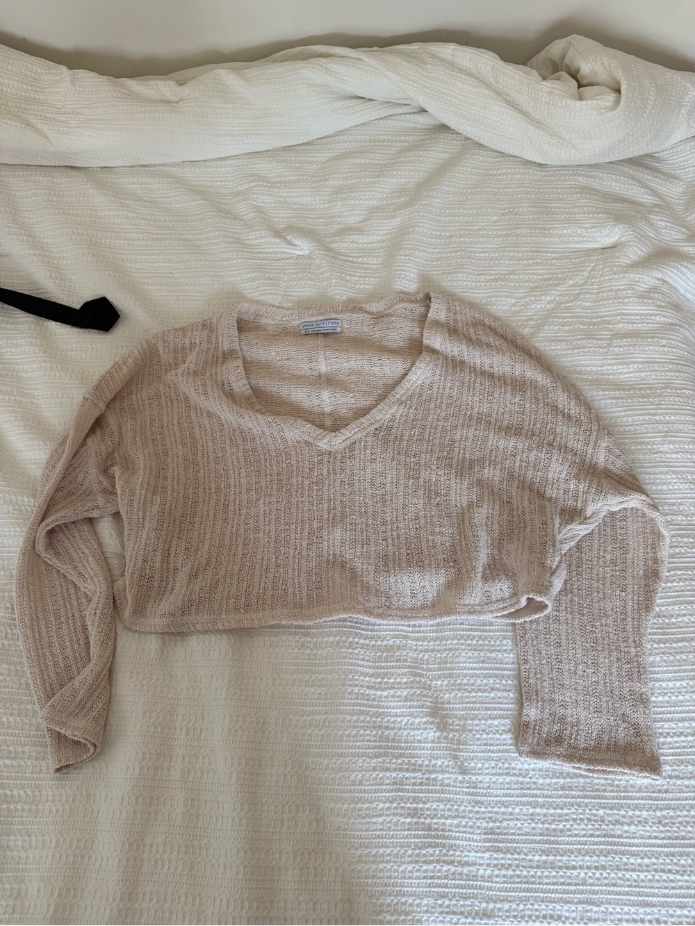 Urban Outfitters Blush Beige Cropped Knit Top